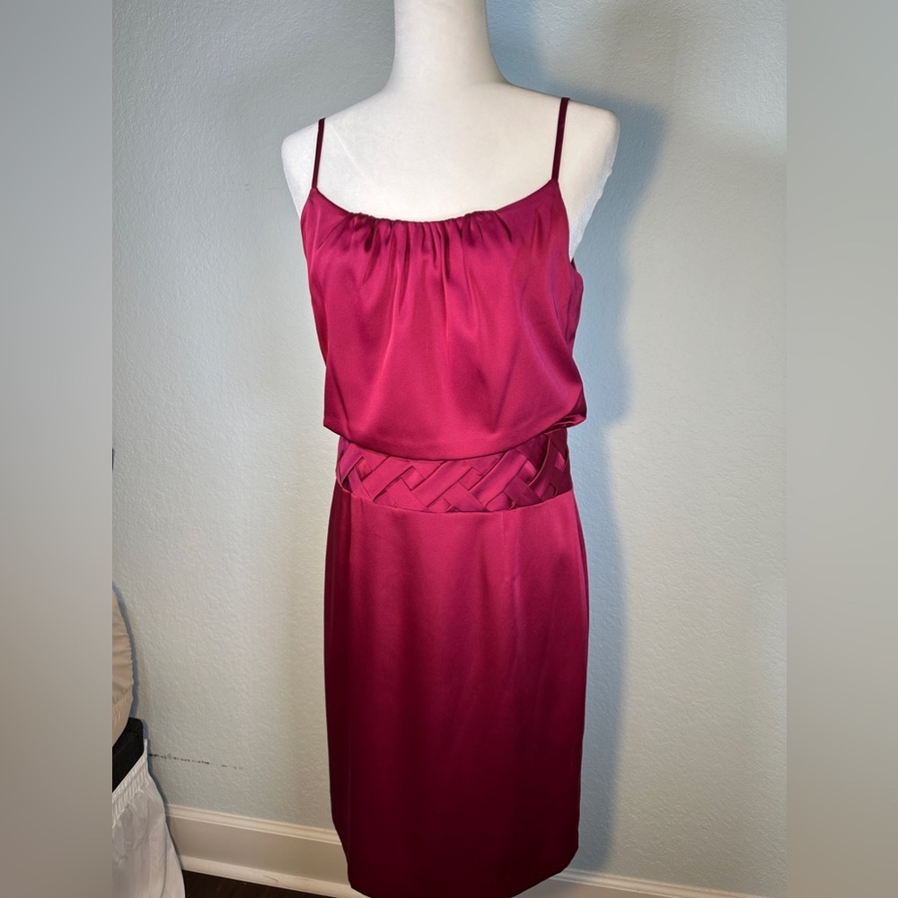Antonio Melani Burgundy Satin Dress - Size 6